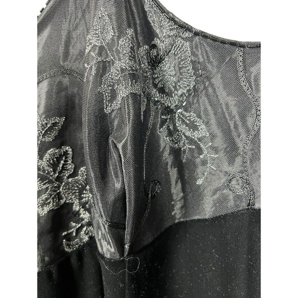 Lane Bryant NWT Babydoll Empire 18/20 Black Velvet Slip Dress Sequin Whimsigoth - Picture 6 of 16